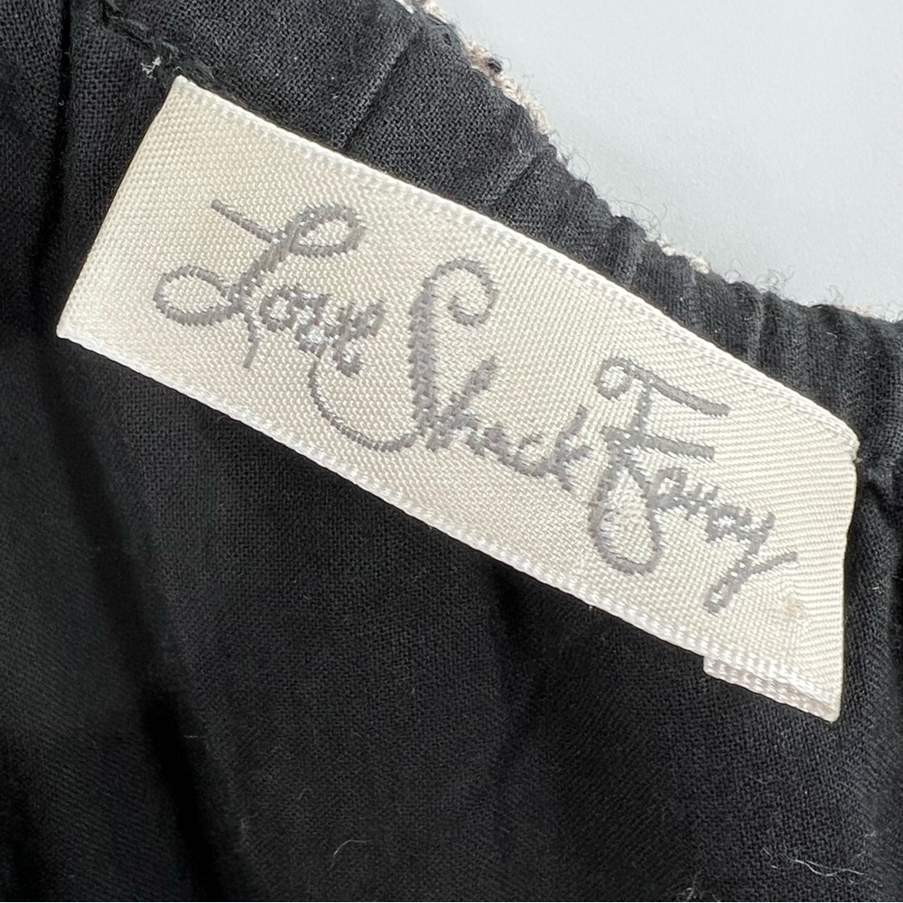 LoveShackFancy Pamela One Shoulder Mini Dress in Black/Cream size Small - Picture 6 of 7